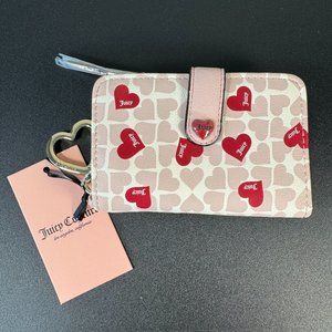 Juicy Couture Heart Pink Clay Follow Your Heart Tab Card Wallet - NWT